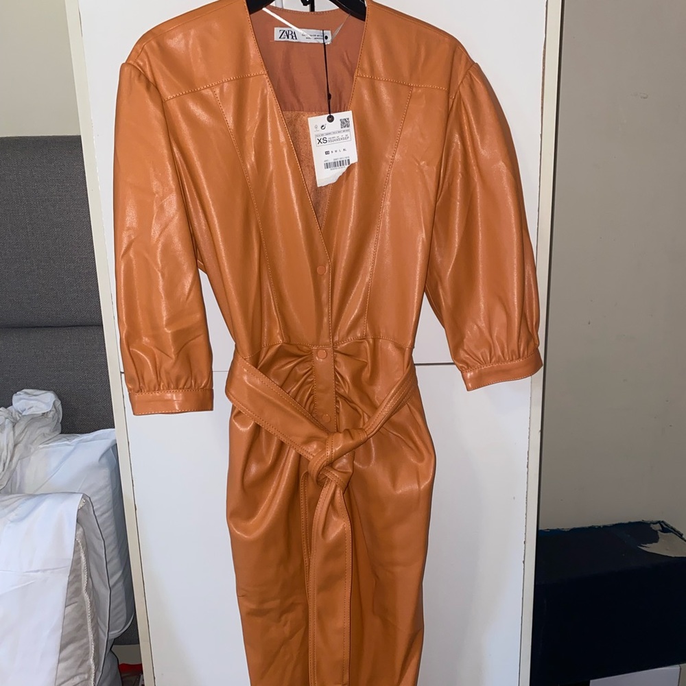 Zara leather dress perfect for fall